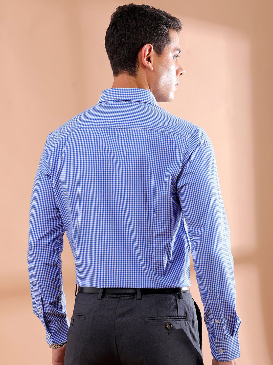 The Indian Garage Co. X Luxe Men Slim Fit Micro Checks  Formal Shirt