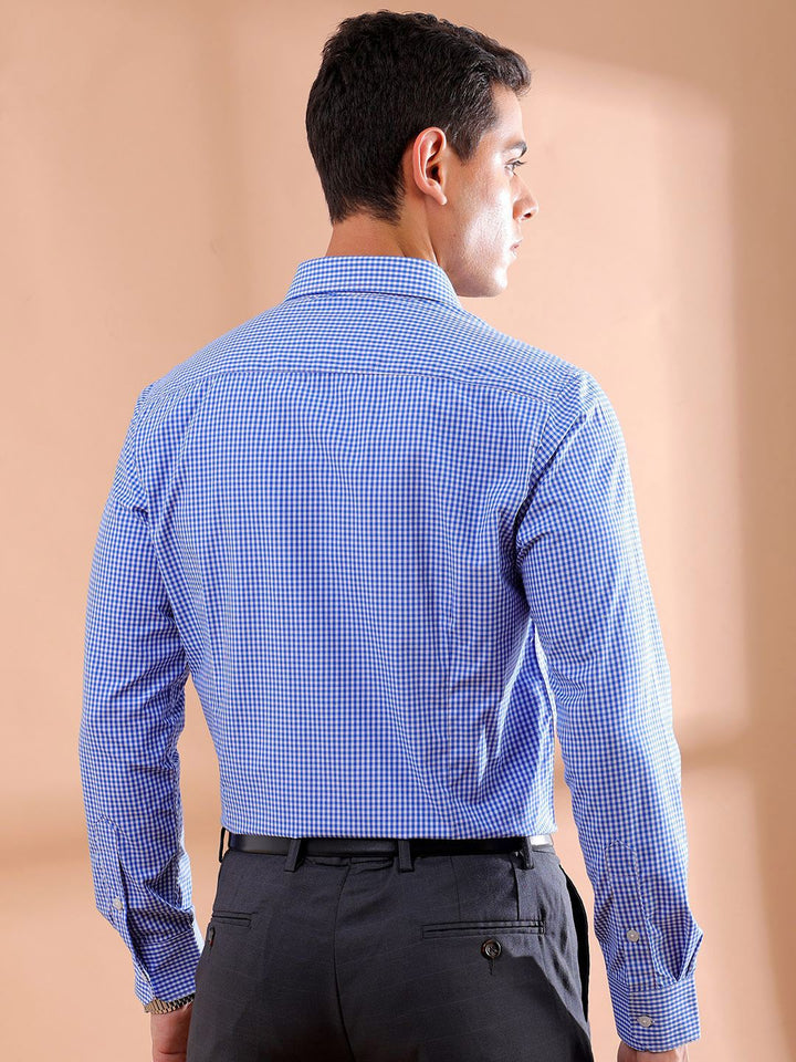 The Indian Garage Co. X Luxe Men Slim Fit Micro Checks  Formal Shirt