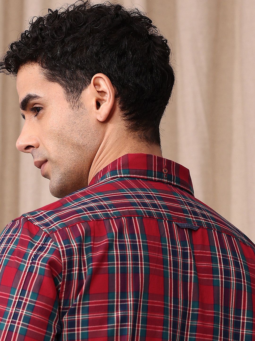 Mr Bowerbird Men Tailored Fit Tartan Checks Opaque Pure Cotton Casual Shirt