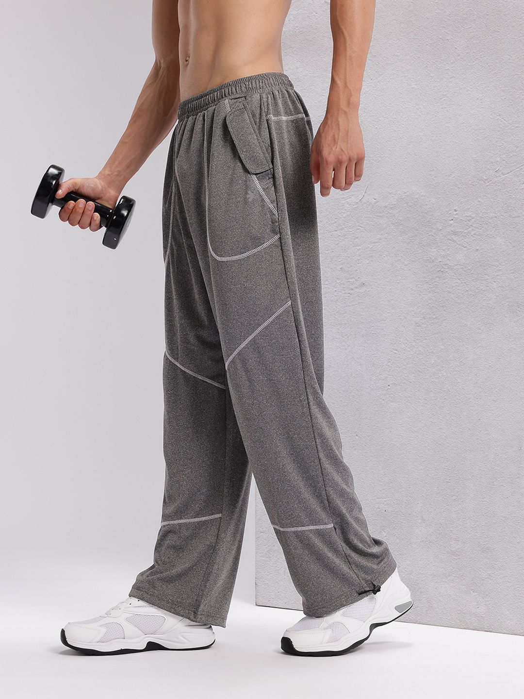 HRX by Hrithik Roshan Men Contrast Stitch Rapid-Dry Toggle Hem Training Track Pants