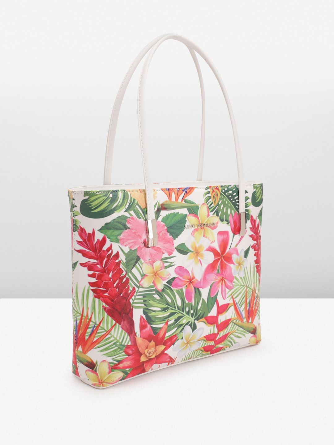 Lino Perros Floral Printed Structured Shoulder Bag