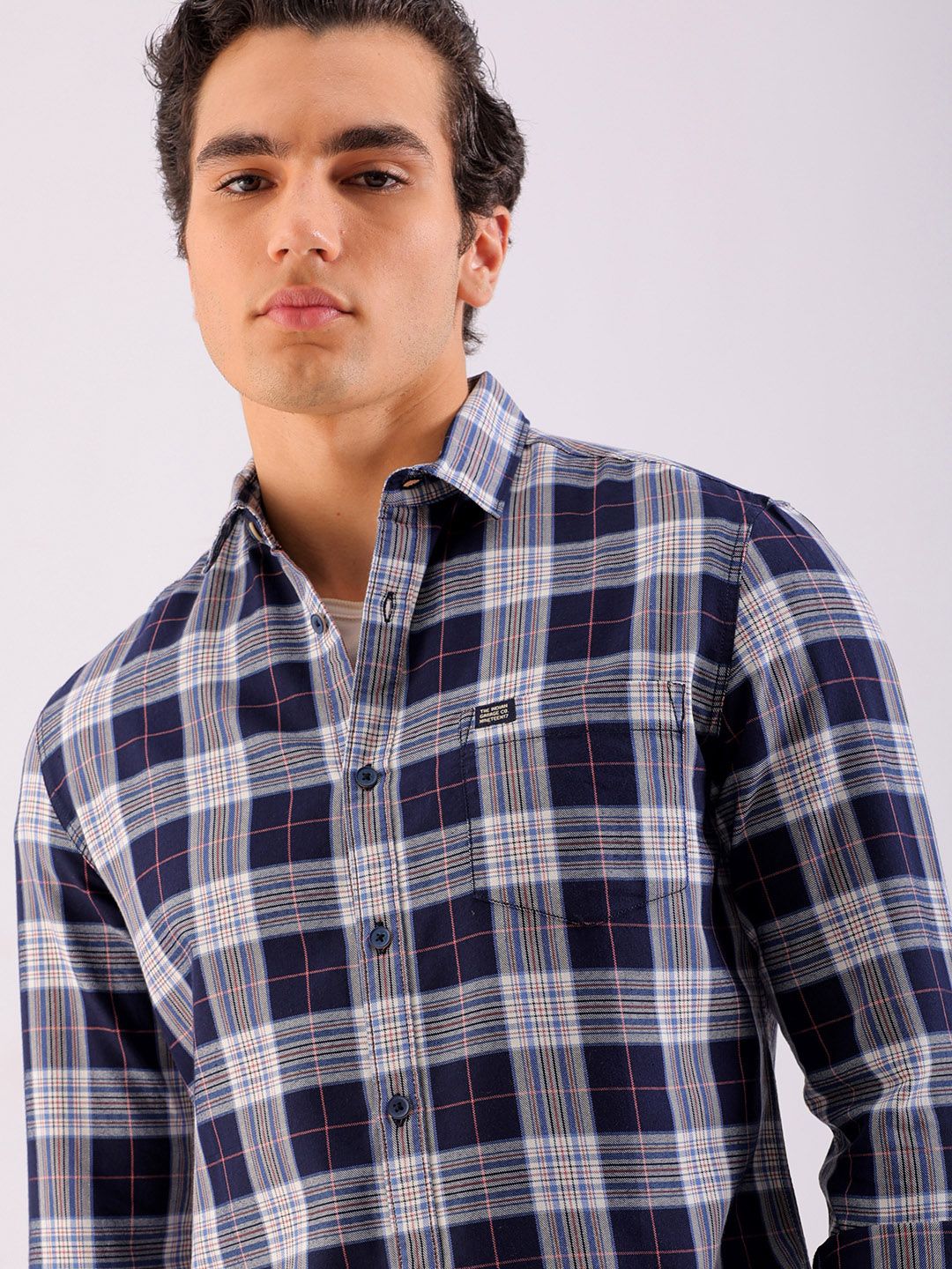 The Indian Garage Co Men Regular Fit Checked Casual Shirt