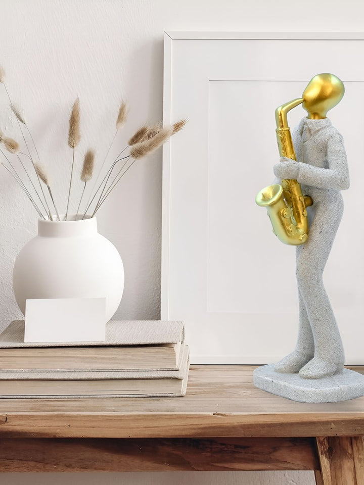 Cortina Sandstone Golden Musical Instruement Statue for Home Decor