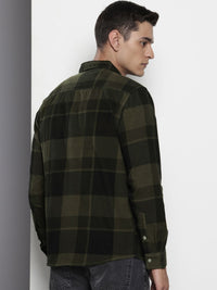 The Indian Garage Co Pure Cotton Checked Corduroy Casual Shirt