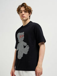 THE BEAR HOUSE Men Typography Printed Round Neck Cotton Oversized T-shirt