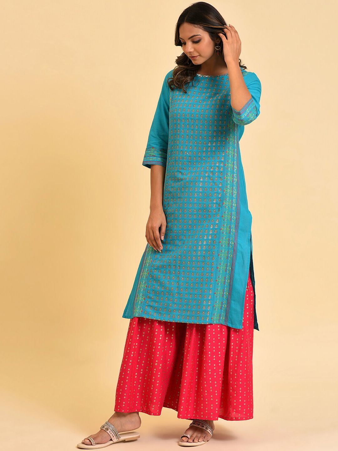 W Straight Cotton Kurta