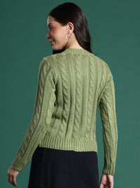 DressBerry Women Cable Knit Cardigan