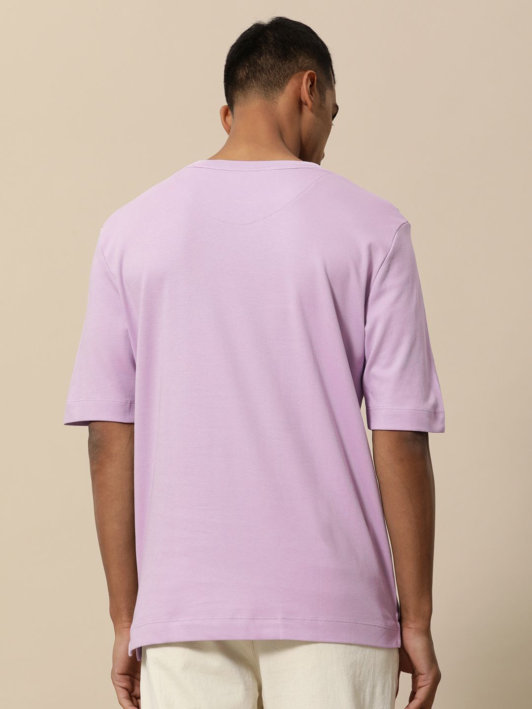 Mr Bowerbird Men Lavender Pure Cotton Philosophy Oversized T-shirt
