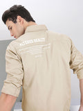 The Indian Garage Co Men Utililty Regular Fit Solid Shirt with Double flap Pocket