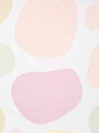 KLOTTHE Beige & Pink Printed 300TC Fitted Double King Bedsheet With 2 Pillow Covers