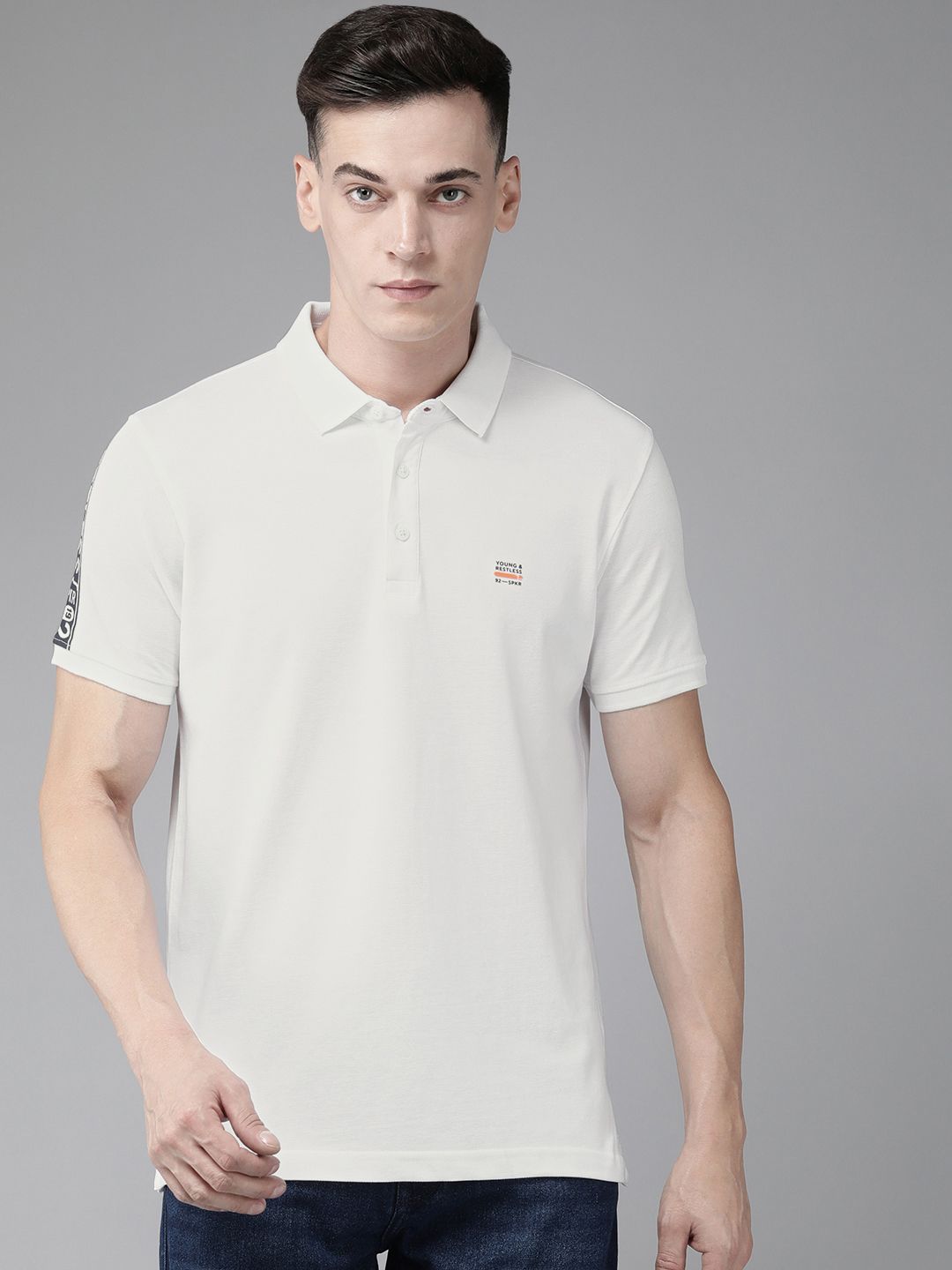 SPYKAR Polo Collar Pure Cotton Slim Fit T-shirt