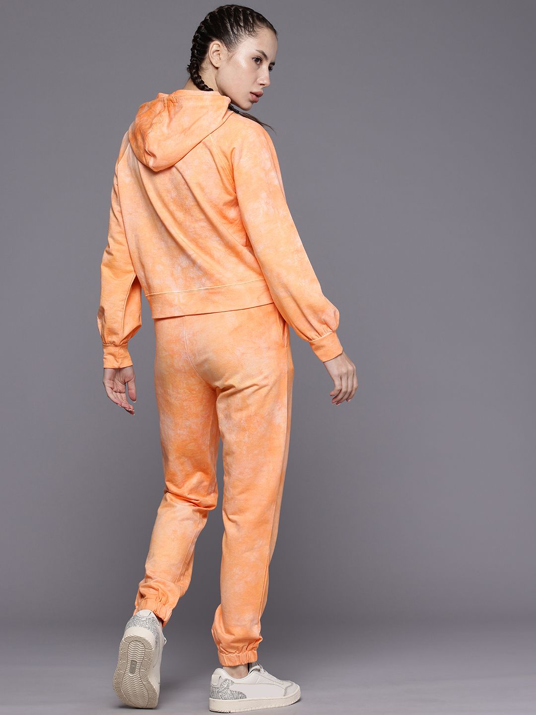 HRX by Hrithik Roshan Tie & Dye Printed Hooded Sweatshirt & Joggers