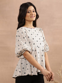 W Ethnic Motifs Printed A-Line Top