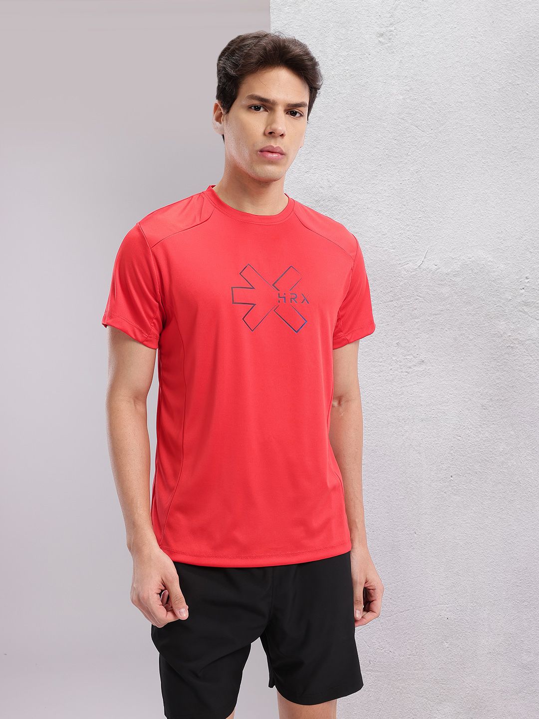 HRX by Hrithik Roshan Men Brand Logo Printed Rapid-Dry Training T-shirt