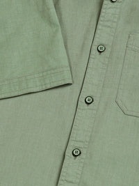 Thomas Scott Premium Spread Collar Cotton Linen Short Sleeves Casual Shirt