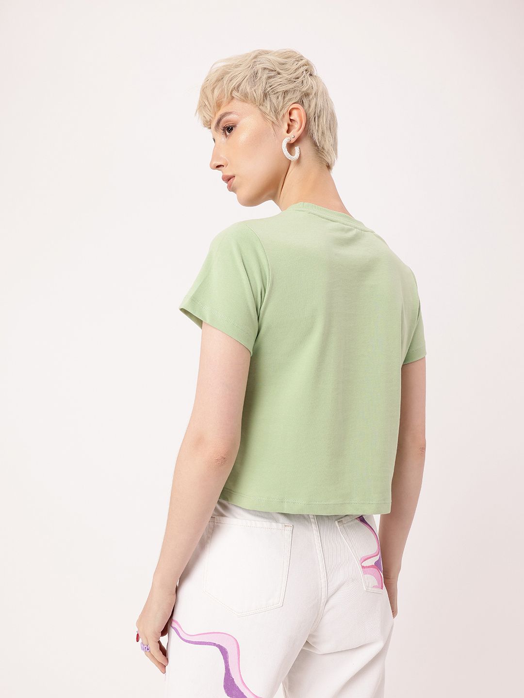 DressBerry Retro Floral Grunge Printed T-shirt