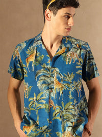 DENNISON Tropical Printed Lightweight Oversized Shirt