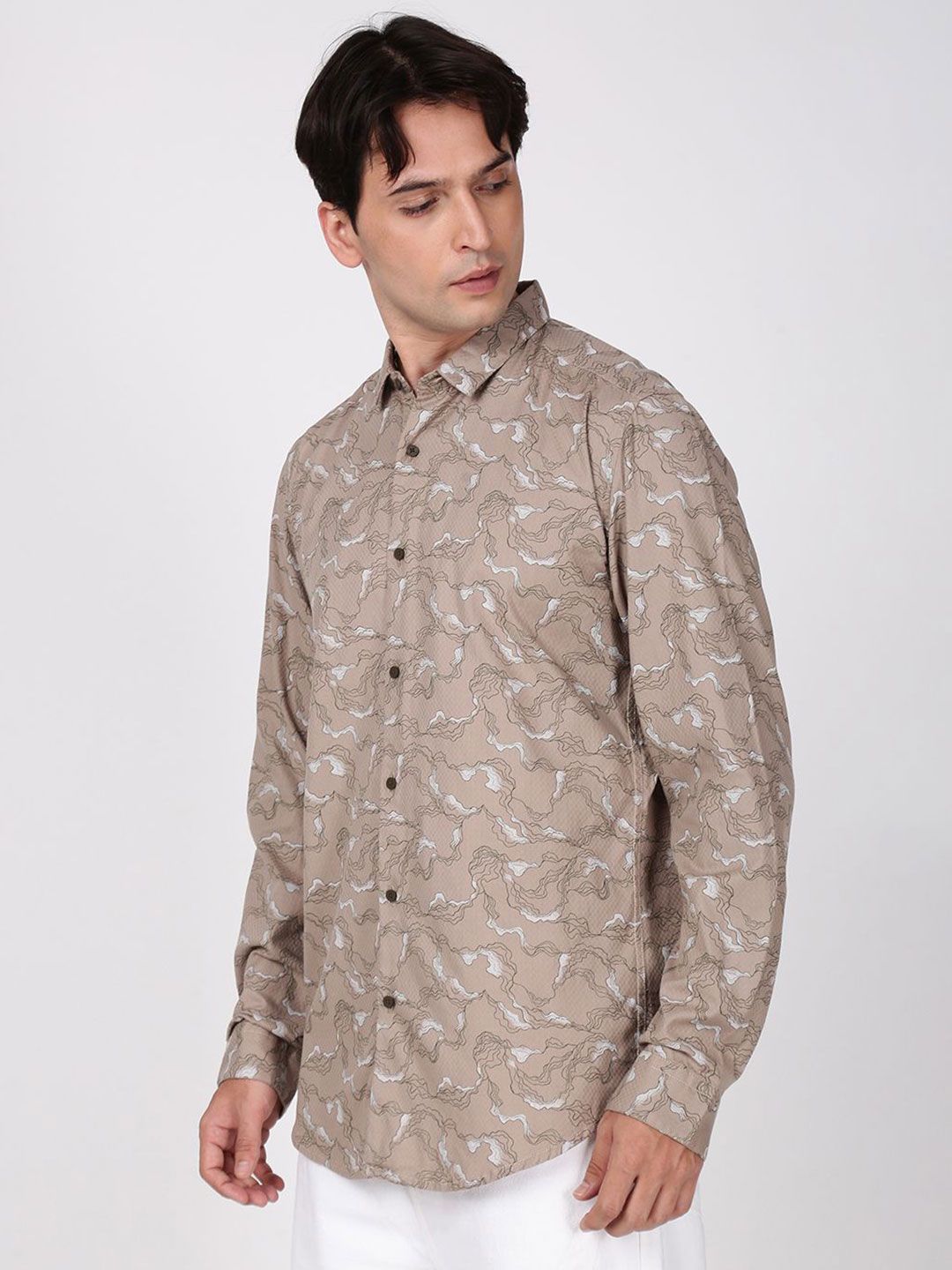Bene Kleed Men Slim Fit Printed Casual Cotton Shirt