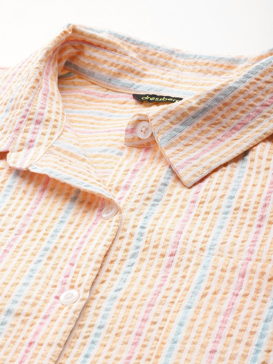 DressBerry Striped Seersucker Casual Shirt