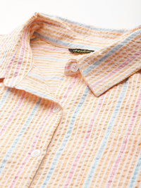DressBerry Striped Seersucker Casual Shirt