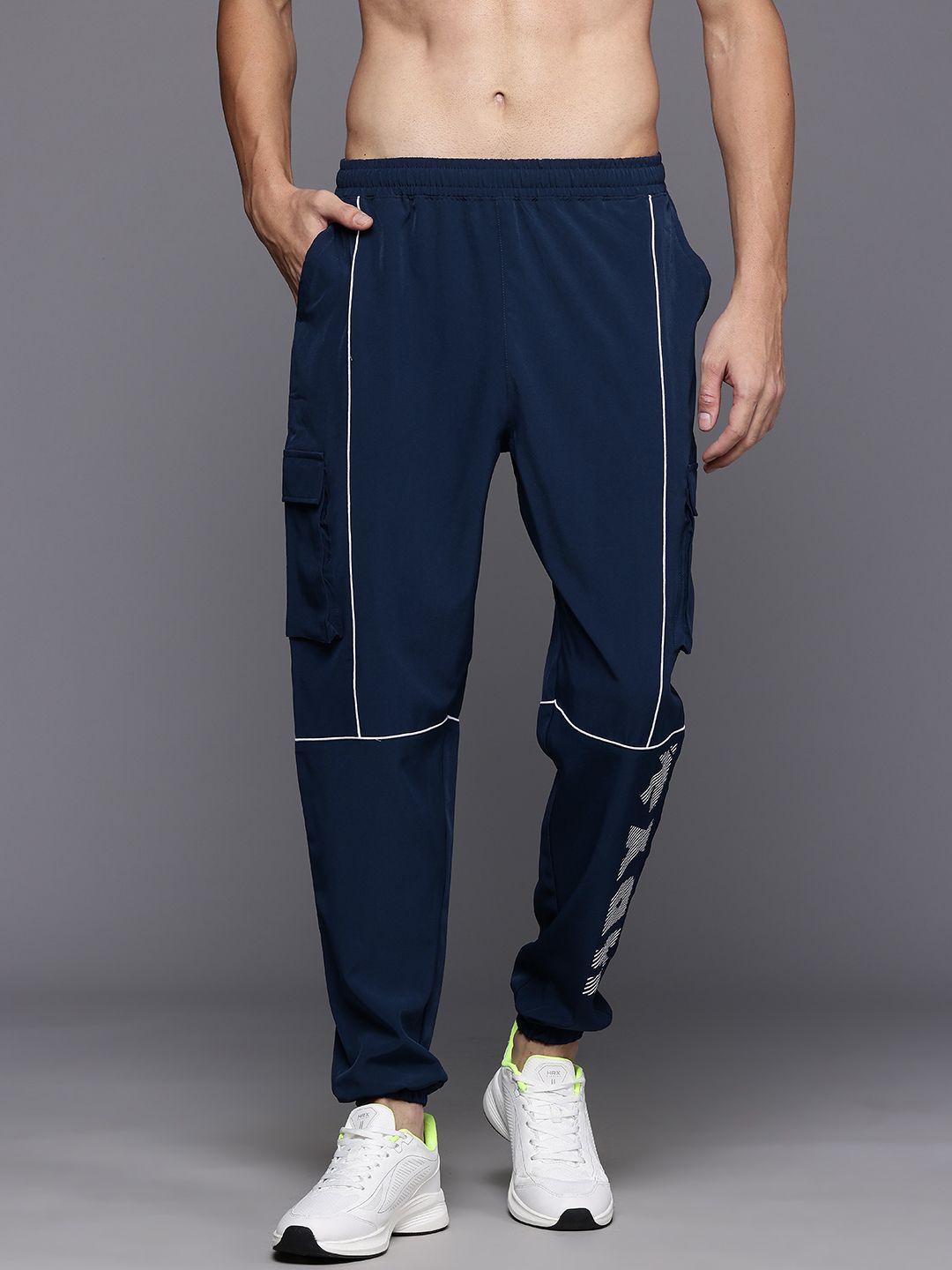 HRX by Hrithik Roshan Men Rapid-Dry Cargo Style Training Joggers