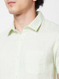 SPYKAR Spread Collar Short Sleeves Linen Casual Shirt