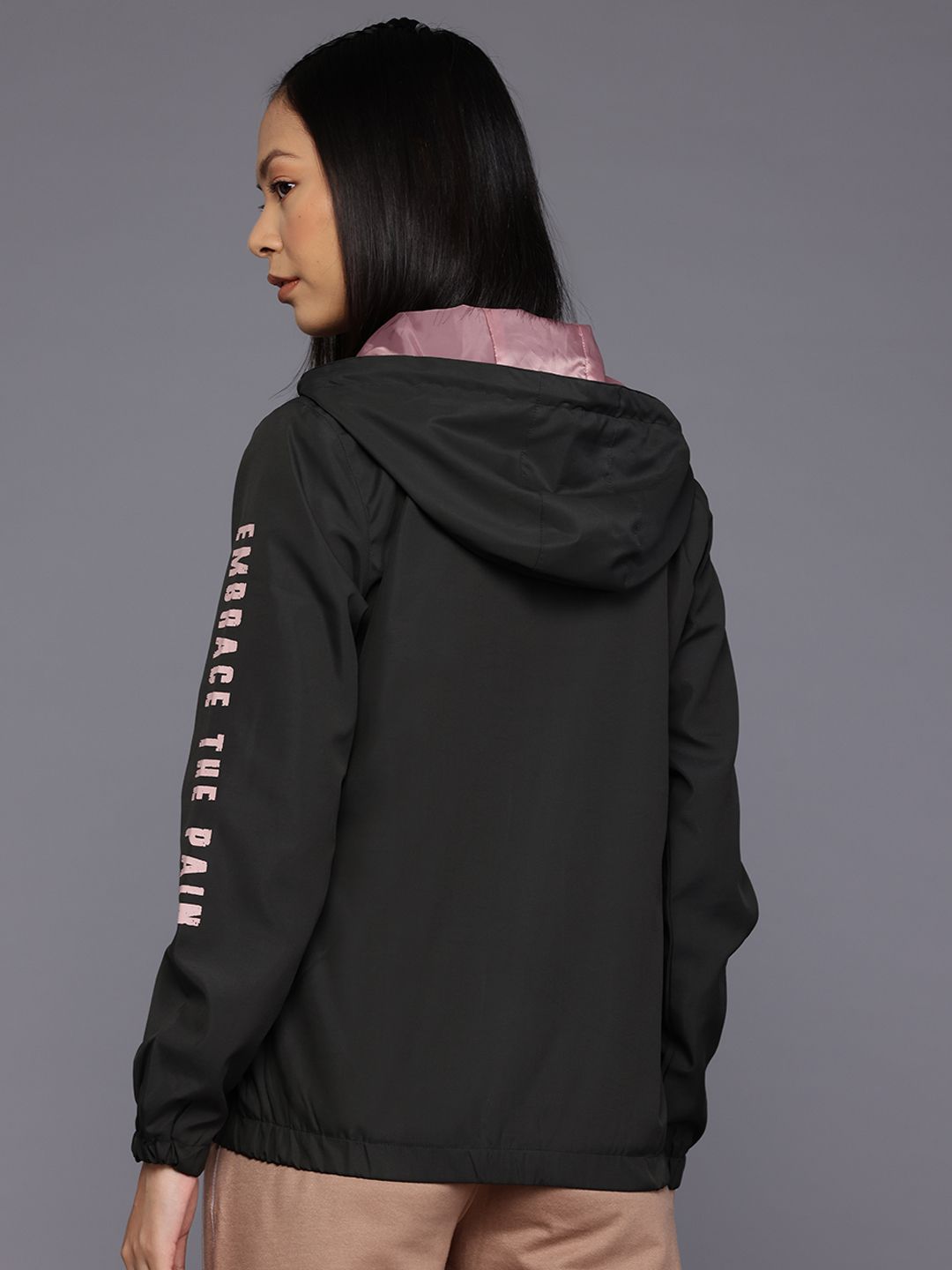 HRX by Hrithik Roshan Rapid-Dry Typography Print Hooded Training Tailored Jacket