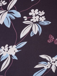 Cortina Brown & Beige Floral Printed 1-Seater Sofa Cover