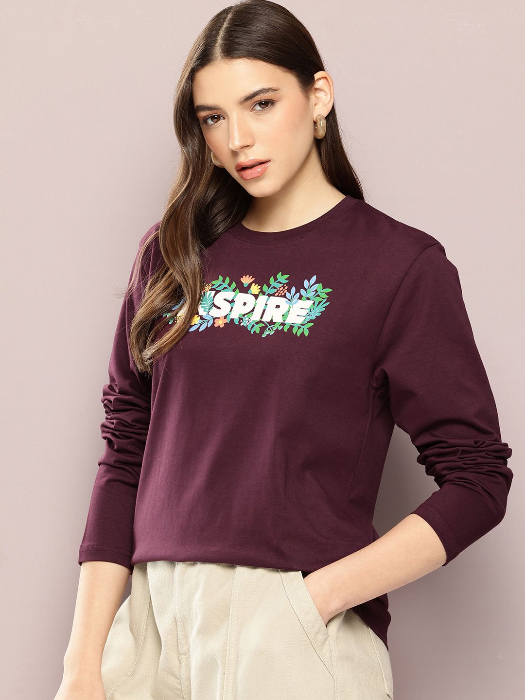 Dillinger Women Long Sleeve Oversized Printed Tshirt