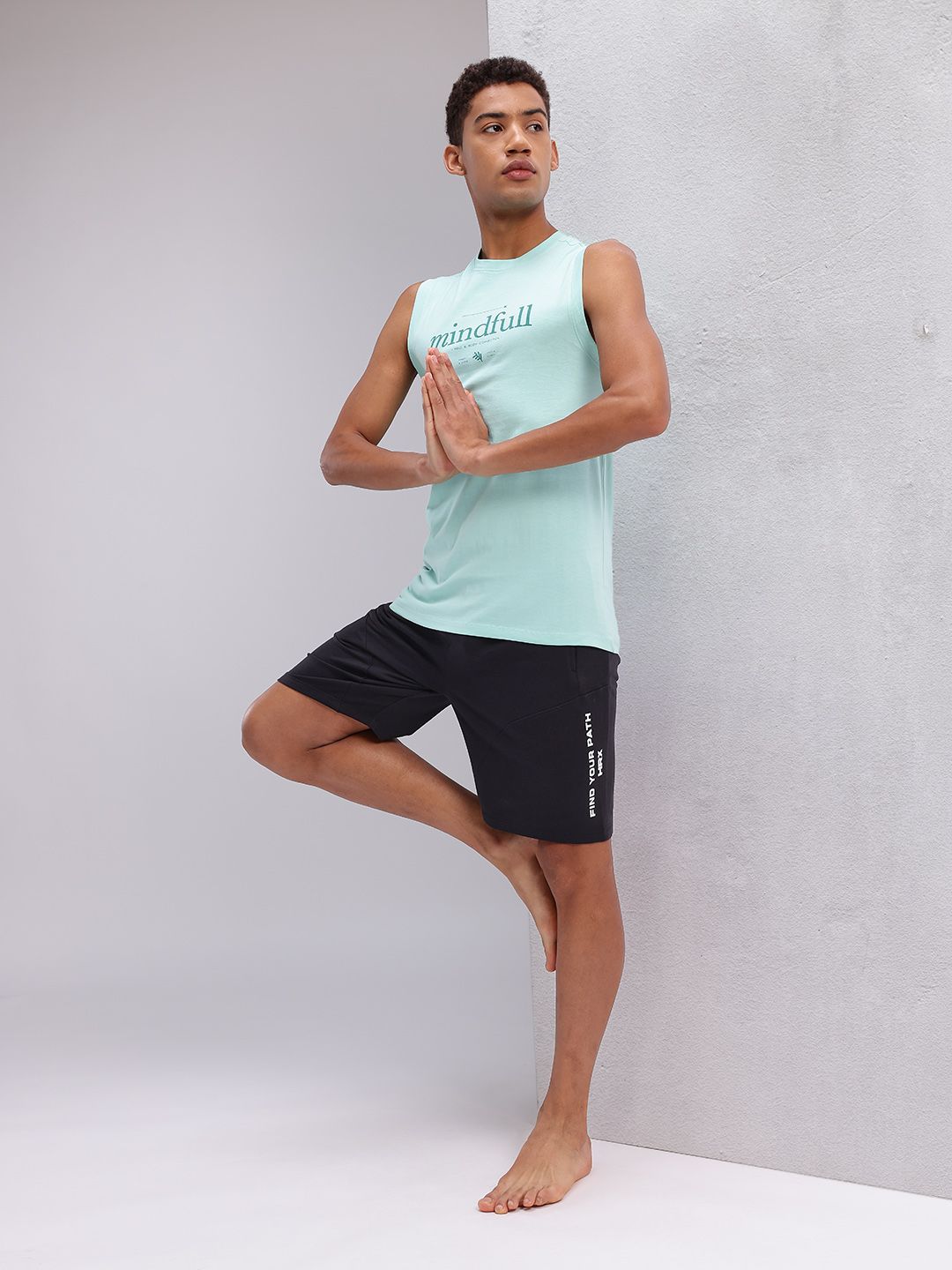 HRX by Hrithik Roshan Men Printed Detail Yoga Shorts