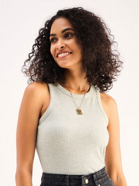 SASSAFRAS BASICS Ribbed Cotton Fitted Top