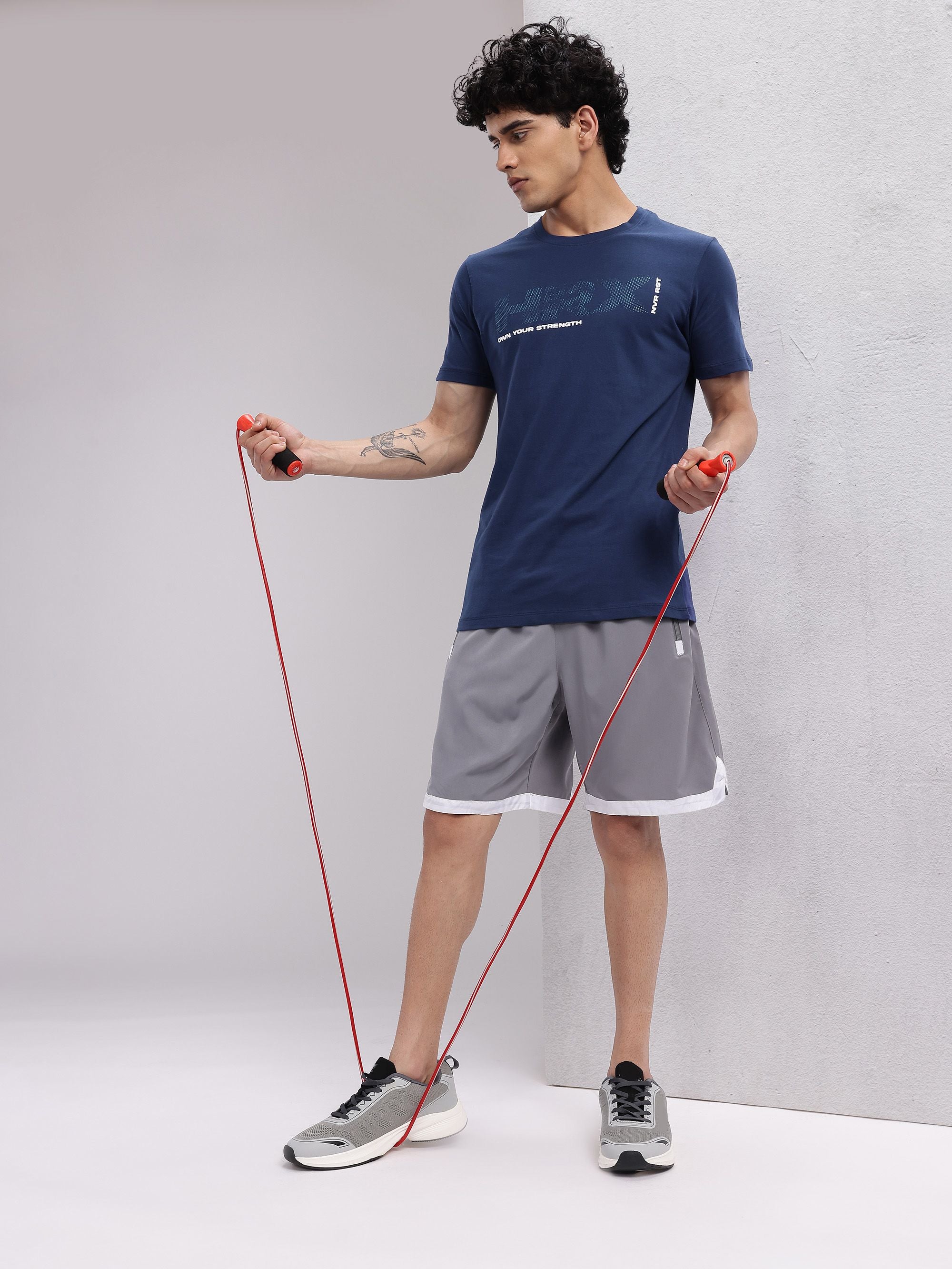HRX by Hrithik Roshan Brand Logo Print Training T-shirt