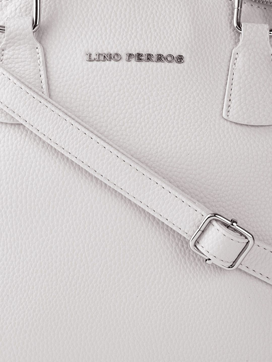 Lino Perros Grey Half Moon Handheld Bag with Detachable Sling Strap