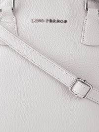 Lino Perros Grey Half Moon Handheld Bag with Detachable Sling Strap