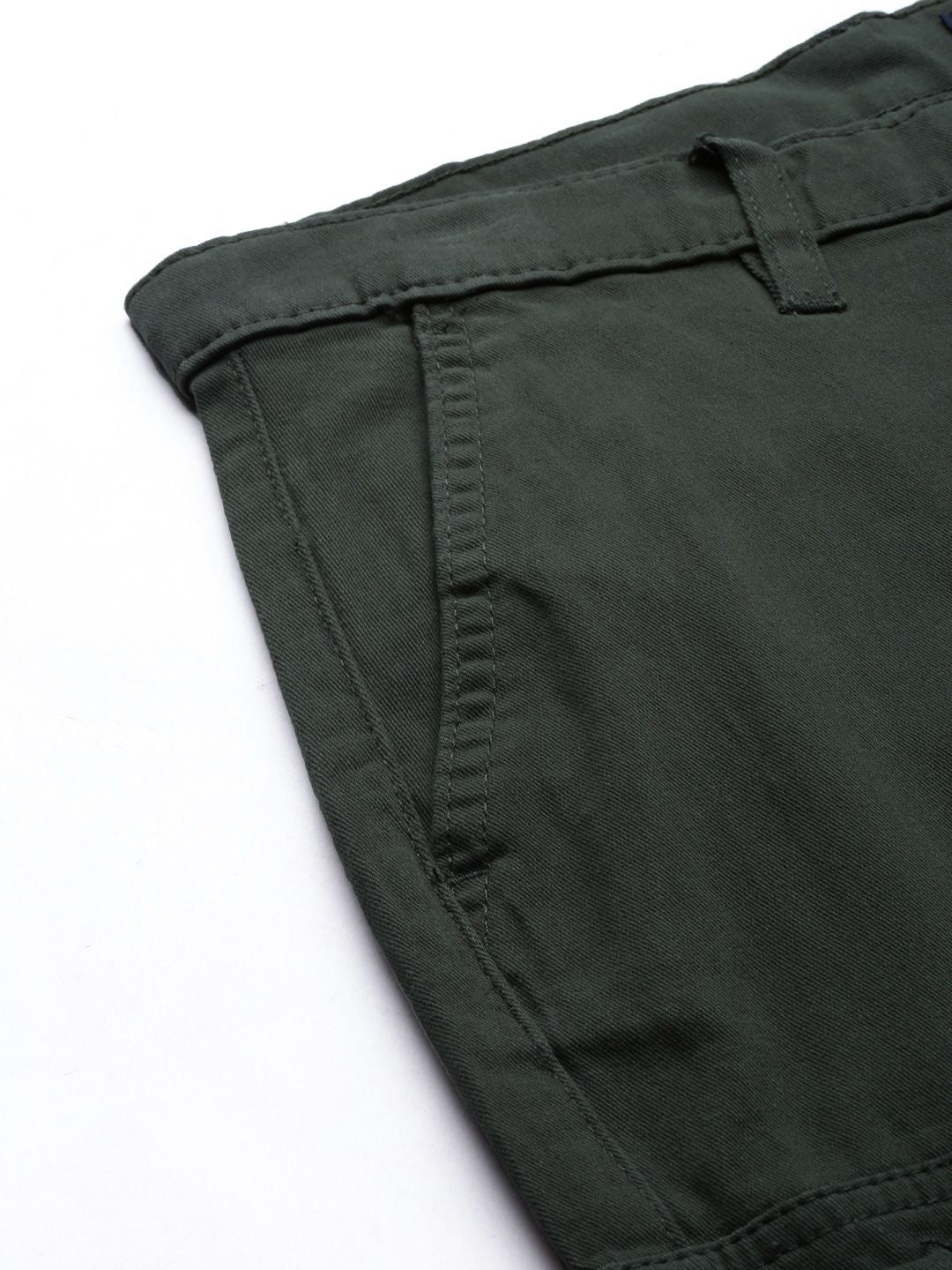 The Indian Garage Co Men Green Slim Fit Cargos Trousers
