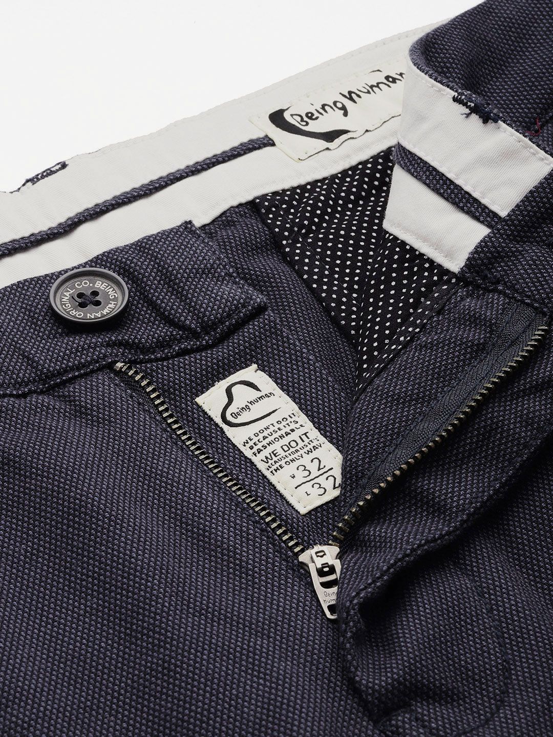 Being Human Men Self Design Textured Chinos Trousers