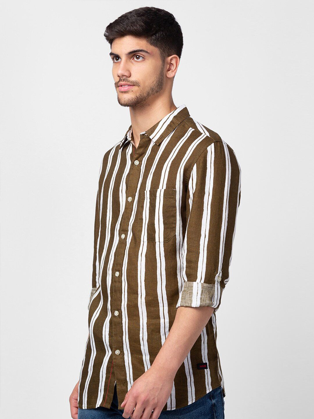 SPYKAR Men Slim Fit Striped Casual Shirt