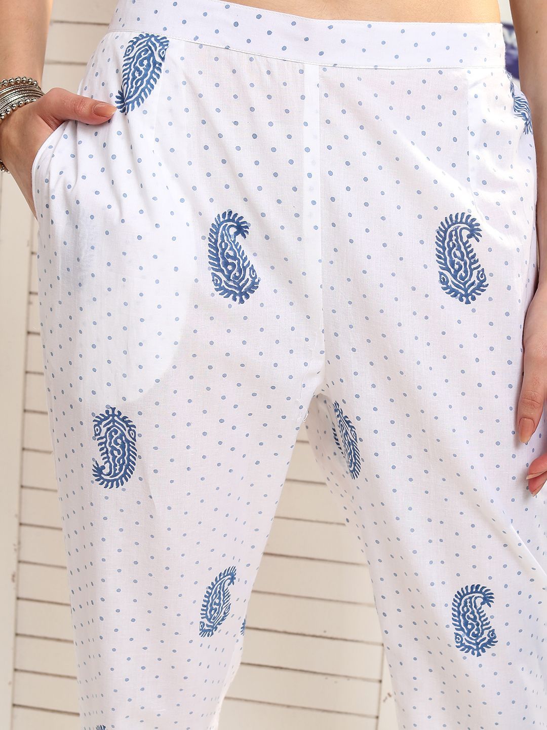 Vishudh Floral Printed Pure Cotton Straight Kurta & Trousers With Dupatta
