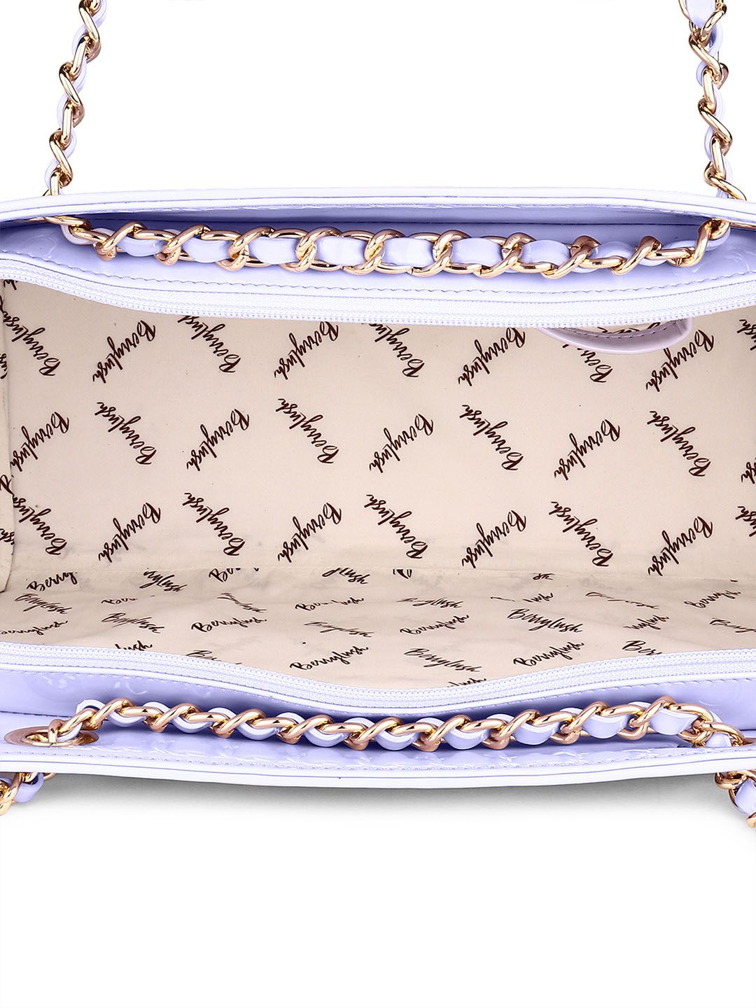 Berrylush Purple PU Structured Oversized Shoulder Bag