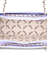 Berrylush Purple PU Structured Oversized Shoulder Bag