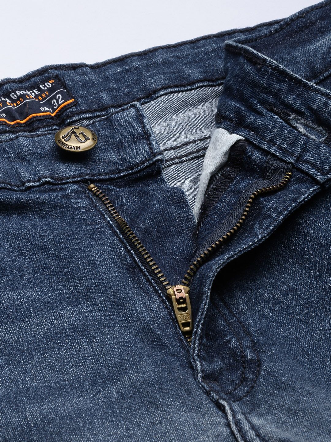 The Indian Garage Co Men Blue Slim Fit Light Fade Ombre Stretchable Jeans