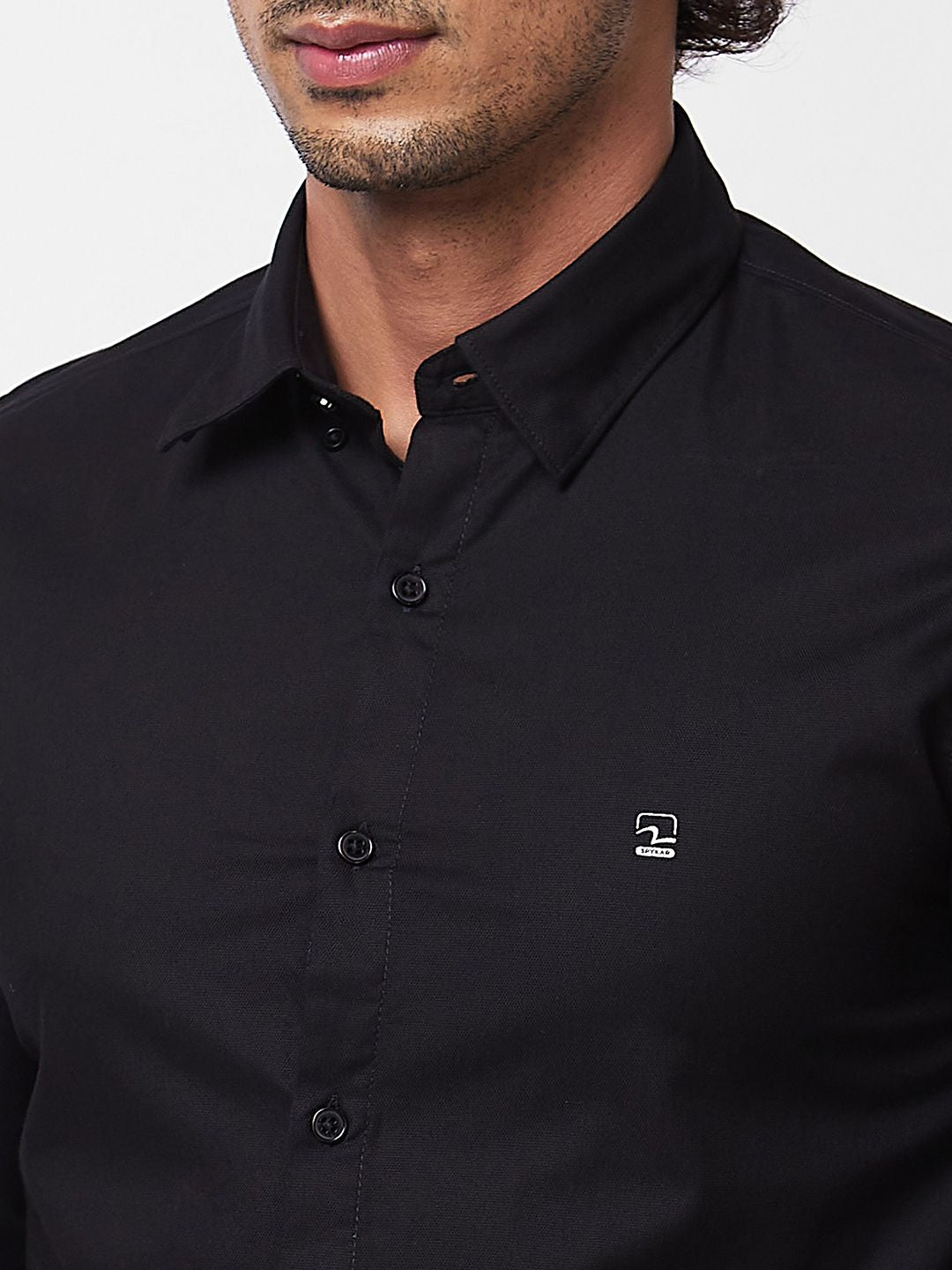 SPYKAR Cotton Spread Collar Opaque Casual Shirt