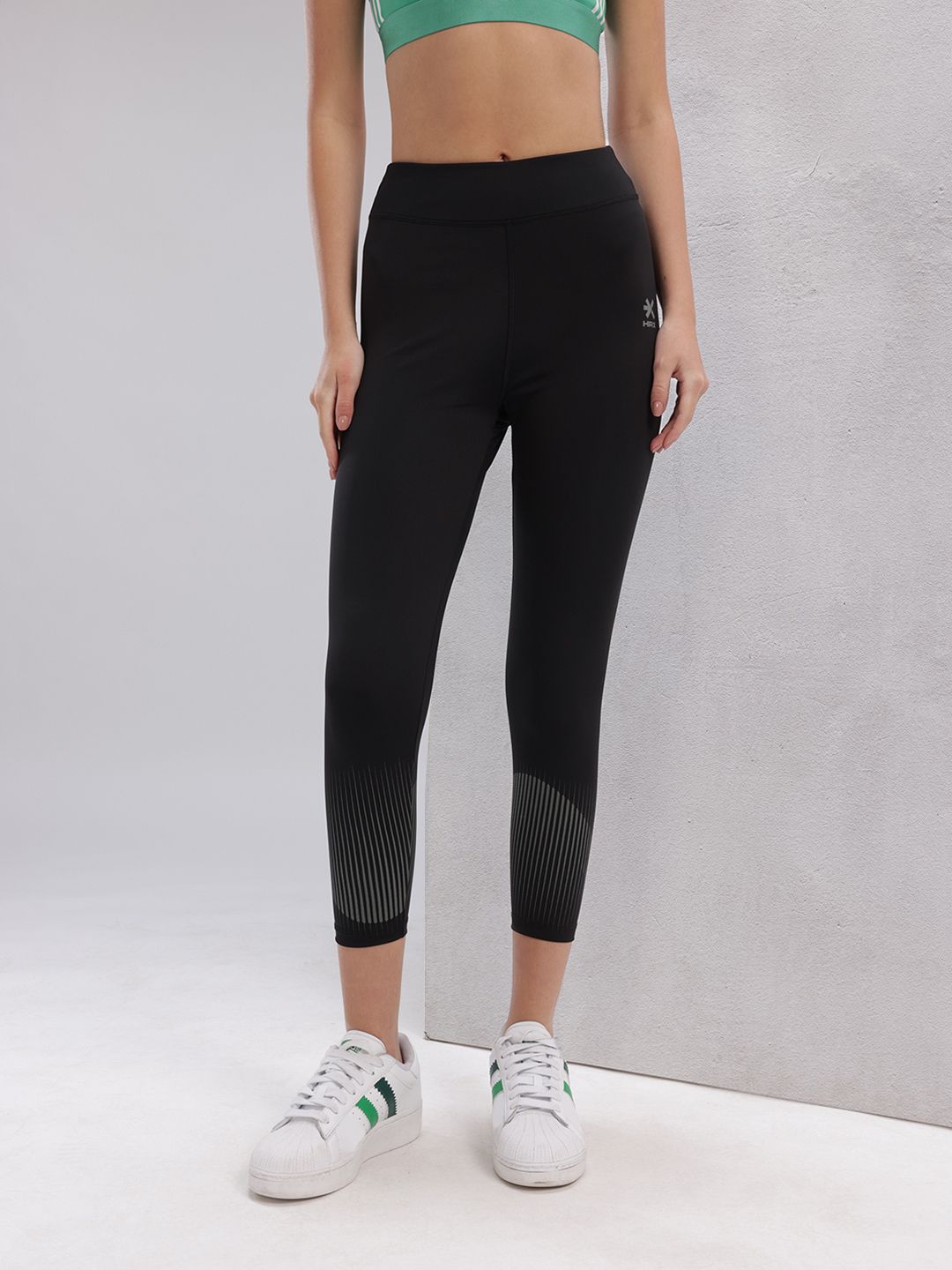 HRX by Hrithik Roshan Brand Logo Detail Rapid-Dry Cropped Lifestyle Tights