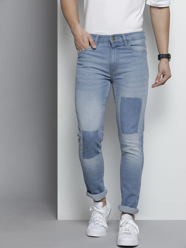 The Indian Garage Co Men Blue Slim Fit Light Fade Stretchable Jeans
