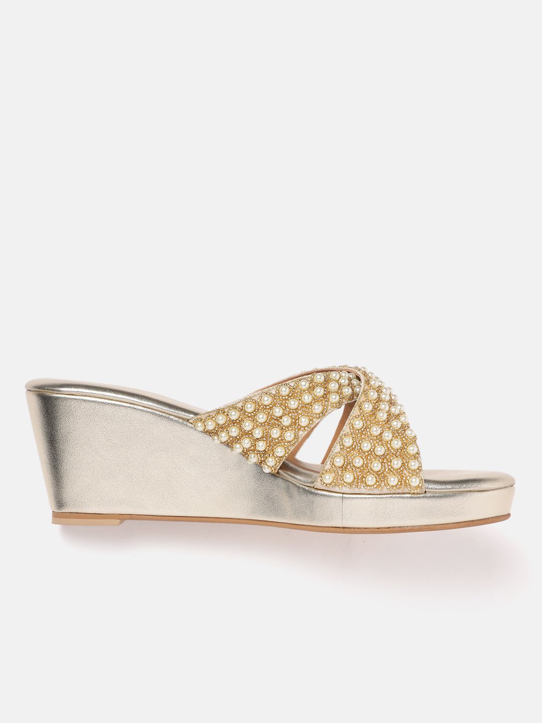 House of Pataudi Ethnic Embellished Wedge Heels