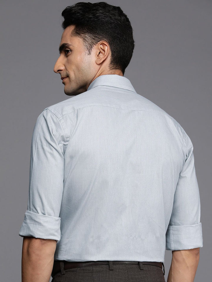 Raymond Pure Cotton Self Design Slim Fit Textured Formal Shirt