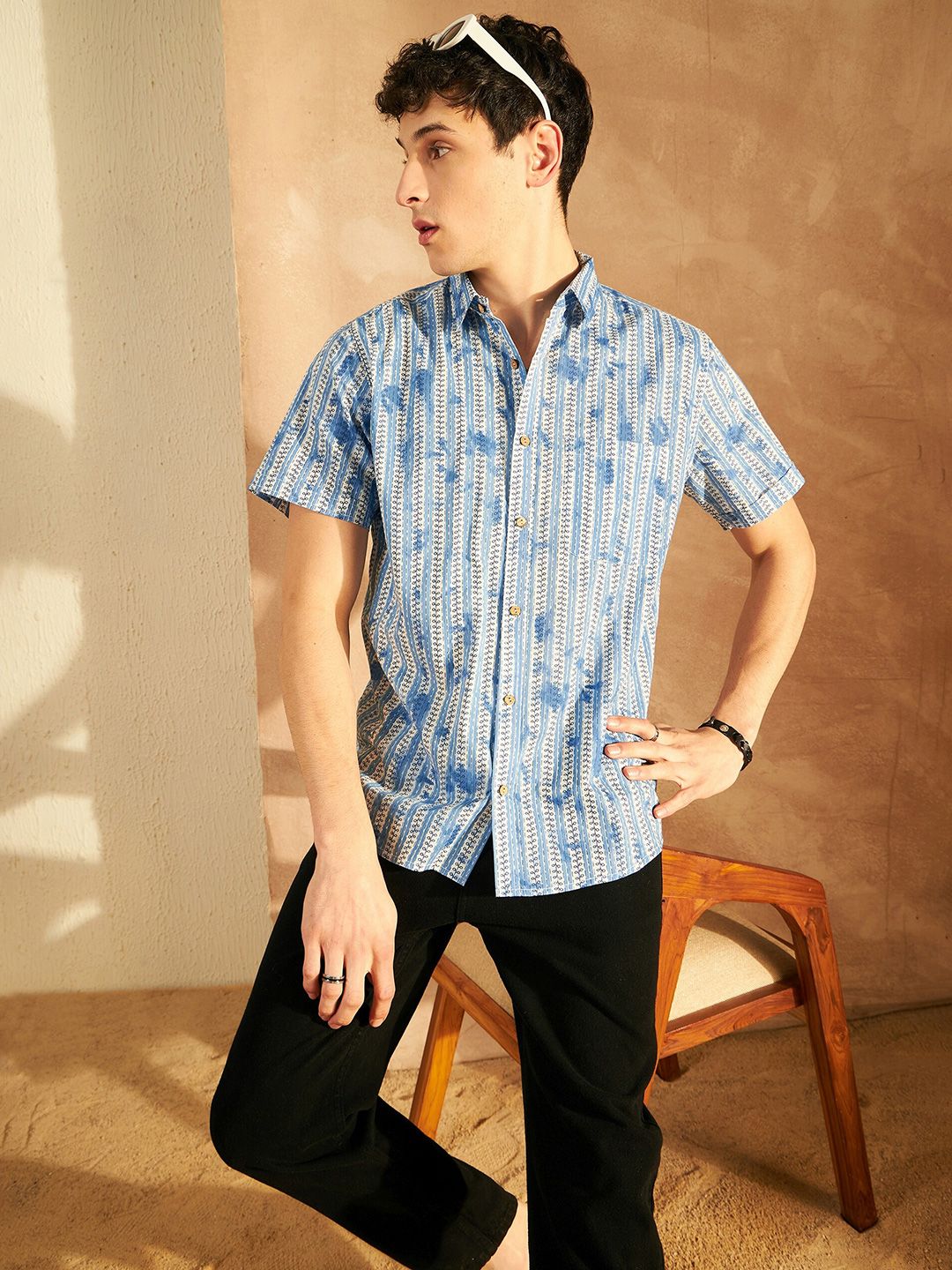 DENNISON Block Printed Lightweight Casual Shirt