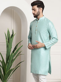 SOJANYA Men Sea Green & Golden Embellished Kurta
