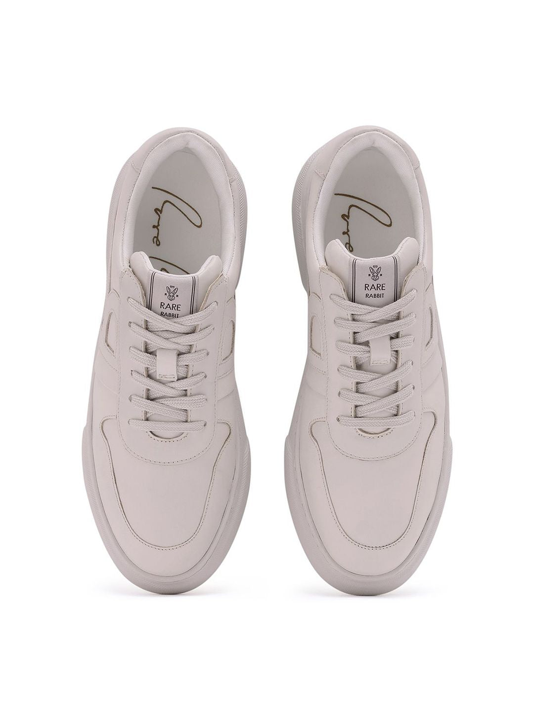 RARE RABBIT Men Woven Design Leather Round Toe Sneakers