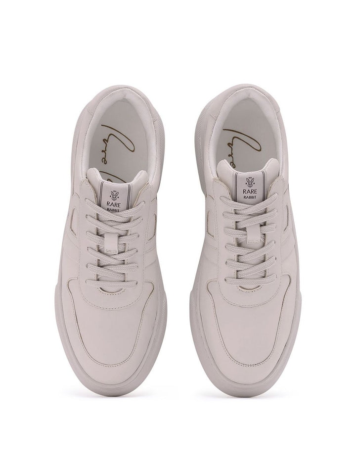 RARE RABBIT Men Woven Design Leather Round Toe Sneakers